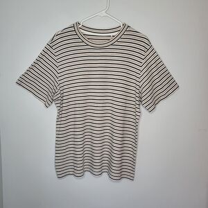 MM Lafleur Black and White Striped Short Sleeve Tee